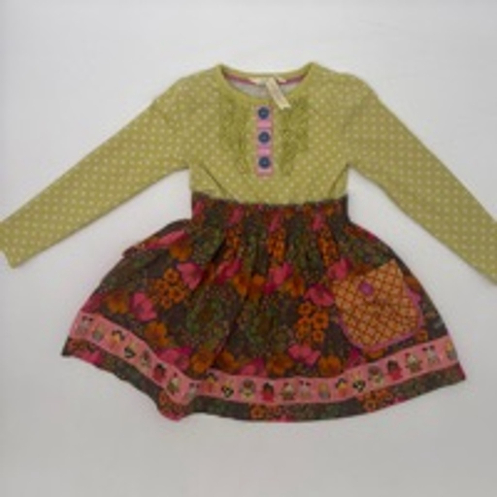 MATILDA JANE 2017 Tunic or Dress Size 2 Green Brown Floral